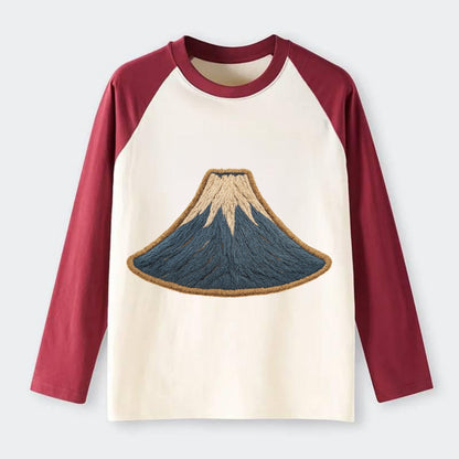 Sacred Mountain  - Raglan Long Sleeve T-Shirt - Red