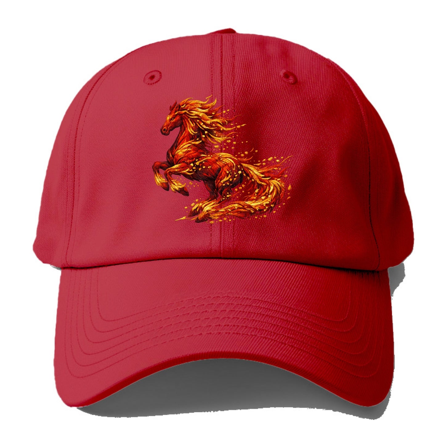 EMBER RISING | Sparks forming into horse shape | Particles of fire | Energy - Baseball Cap - Red