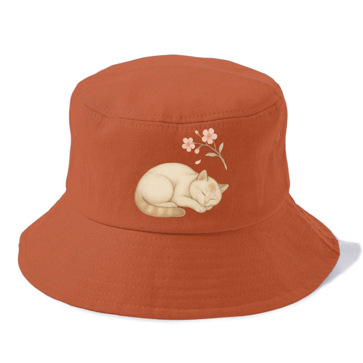 Zen Garden Cat  - Bucket Hat - Red
