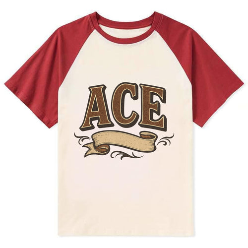 Bold typography design - ACE - expert, the best at something - Contrast Raglan T-shirt