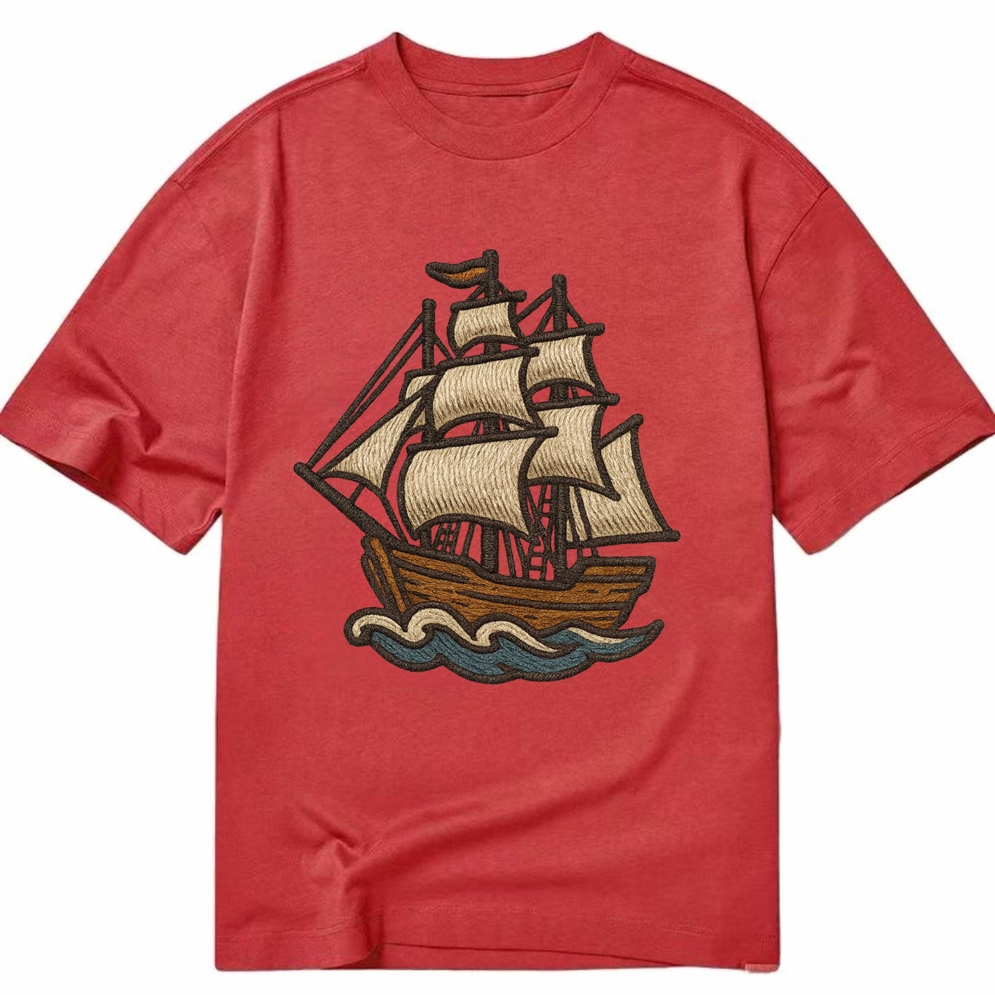Sailing Ship  - Classic T-shirt - Red
