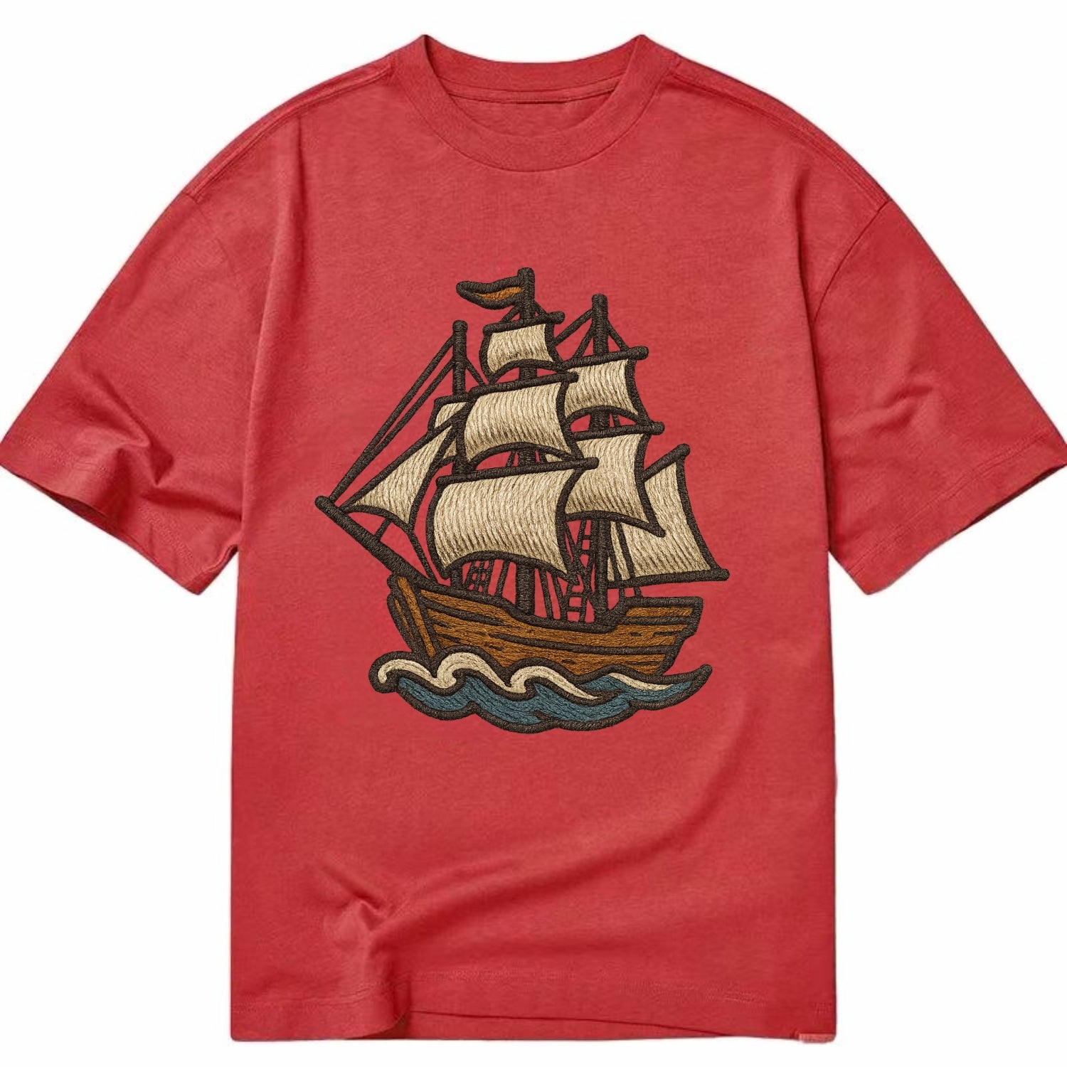 Sailing Ship  - Classic T-shirt - Red