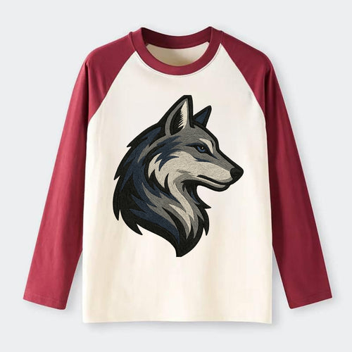 Lone Wolf Wanderer  - Raglan Long Sleeve T-Shirt