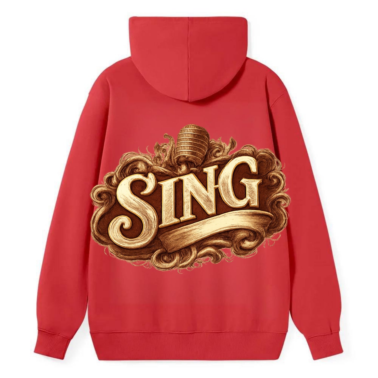 Bold typography design - "SING" - vocal expression, musical soul - Classic Pullover Hoodie - Red