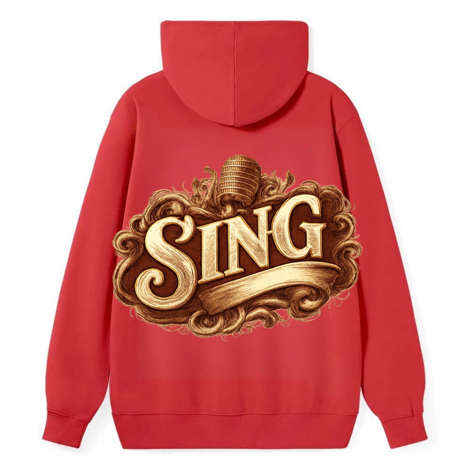 Bold typography design - "SING" - vocal expression, musical soul - Classic Pullover Hoodie - Red