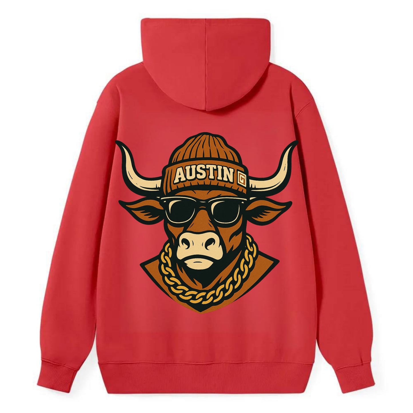 Austin Longhorn - Classic Pullover Hoodie - Red