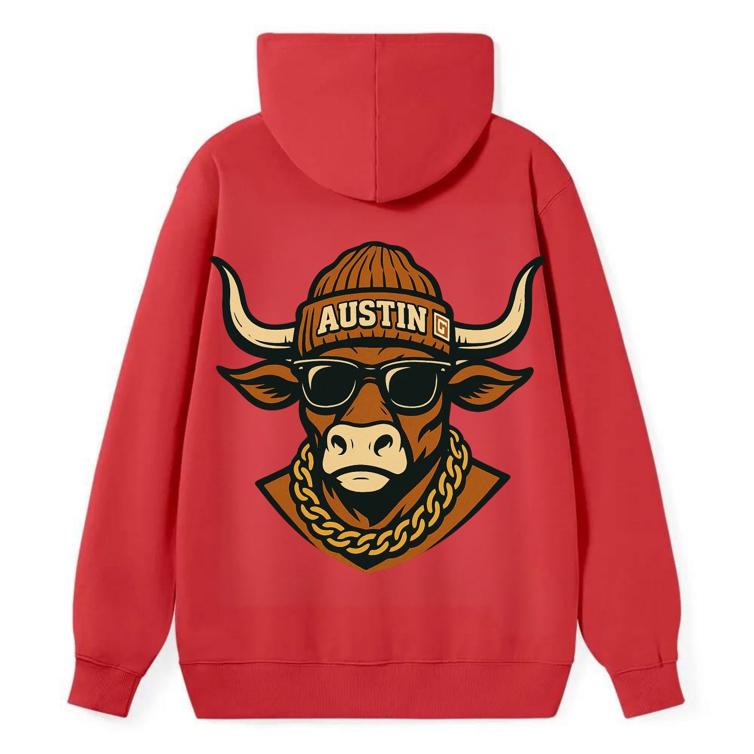 Austin Longhorn - Classic Pullover Hoodie - Red