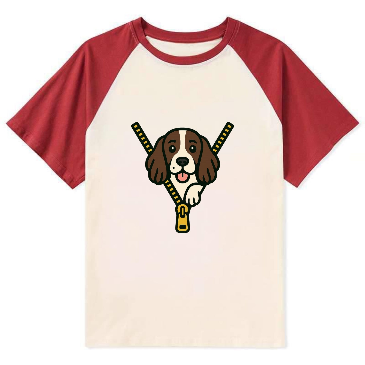 English Springer Spaniel - Contrast Raglan T-shirt - Red