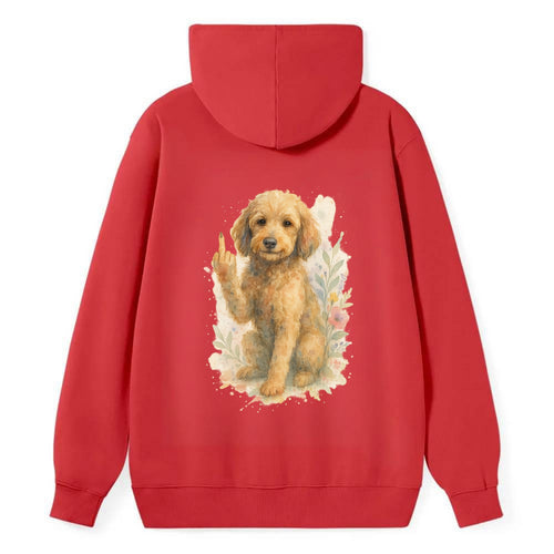 Labradoodle hypoallergenic with wavy coat, intelligent eyes, paw raised - Classic Pullover Hoodie