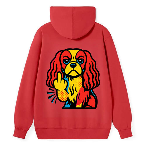 Cavalier King Charles Spaniel with long ears, regal paw giving finger - Classic Pullover Hoodie