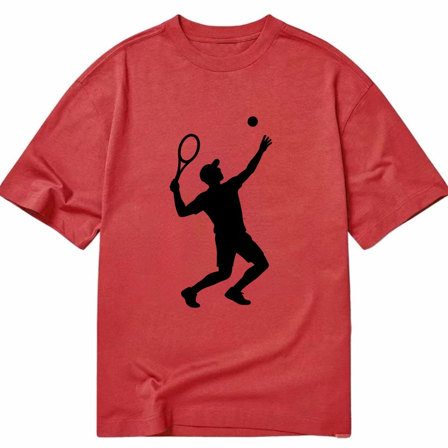 Tennis player serving powerful shot - Classic T-shirt - Red