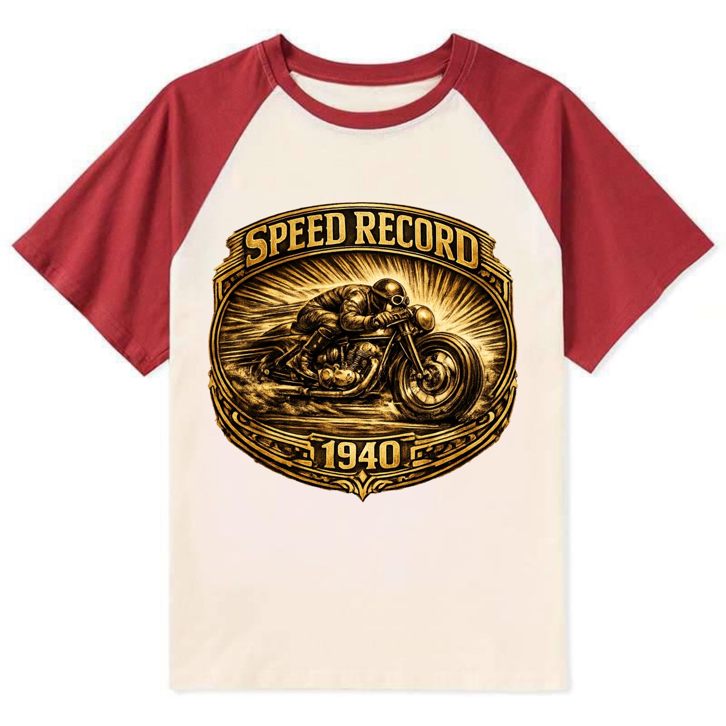 Speed Record Racer - Contrast Raglan T-shirt - Red