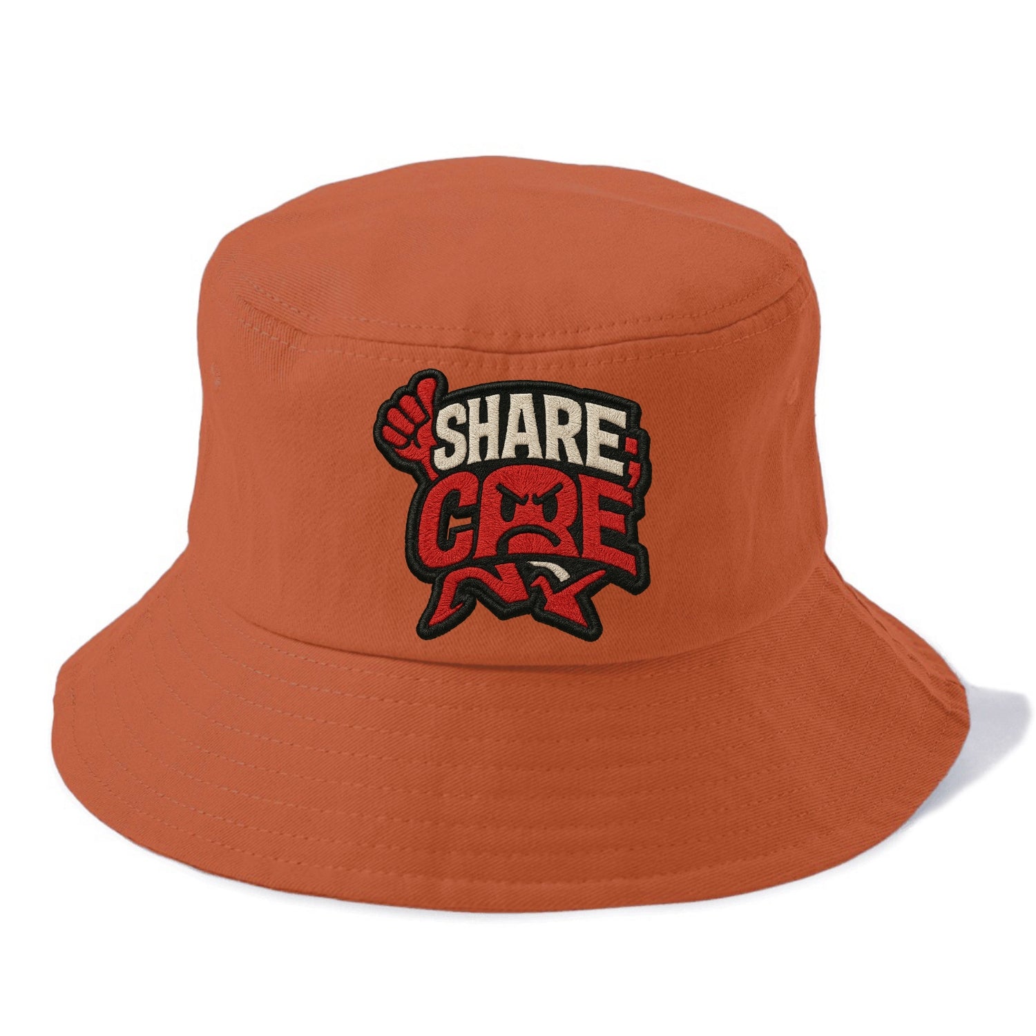 SHARE;CARE TOO MUCH Oversharer Green Hat - Bucket Hat - Red