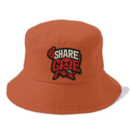 SHARE;CARE TOO MUCH Oversharer Green Hat - Bucket Hat - Red