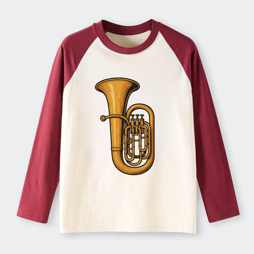 Tuba with large brass bell - Raglan Long Sleeve T-Shirt