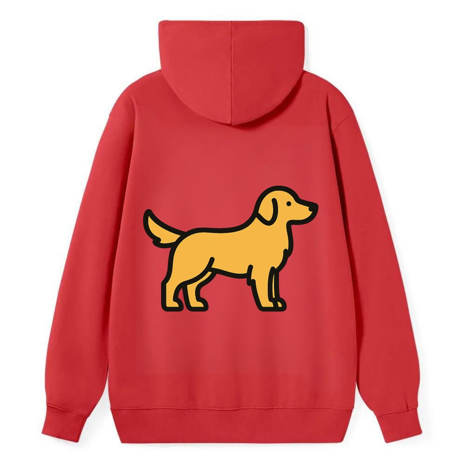 Golden Retriever - Golden colored flat side profile - Classic Pullover Hoodie - Red