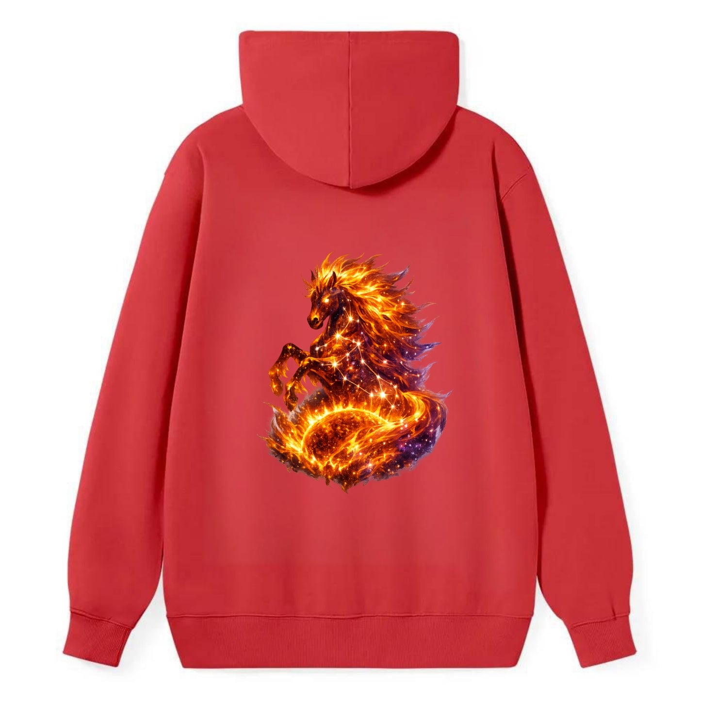 SOLAR FLARE | Horse emerging from the sun | Solar corona mane | Star - Classic Pullover Hoodie - Red