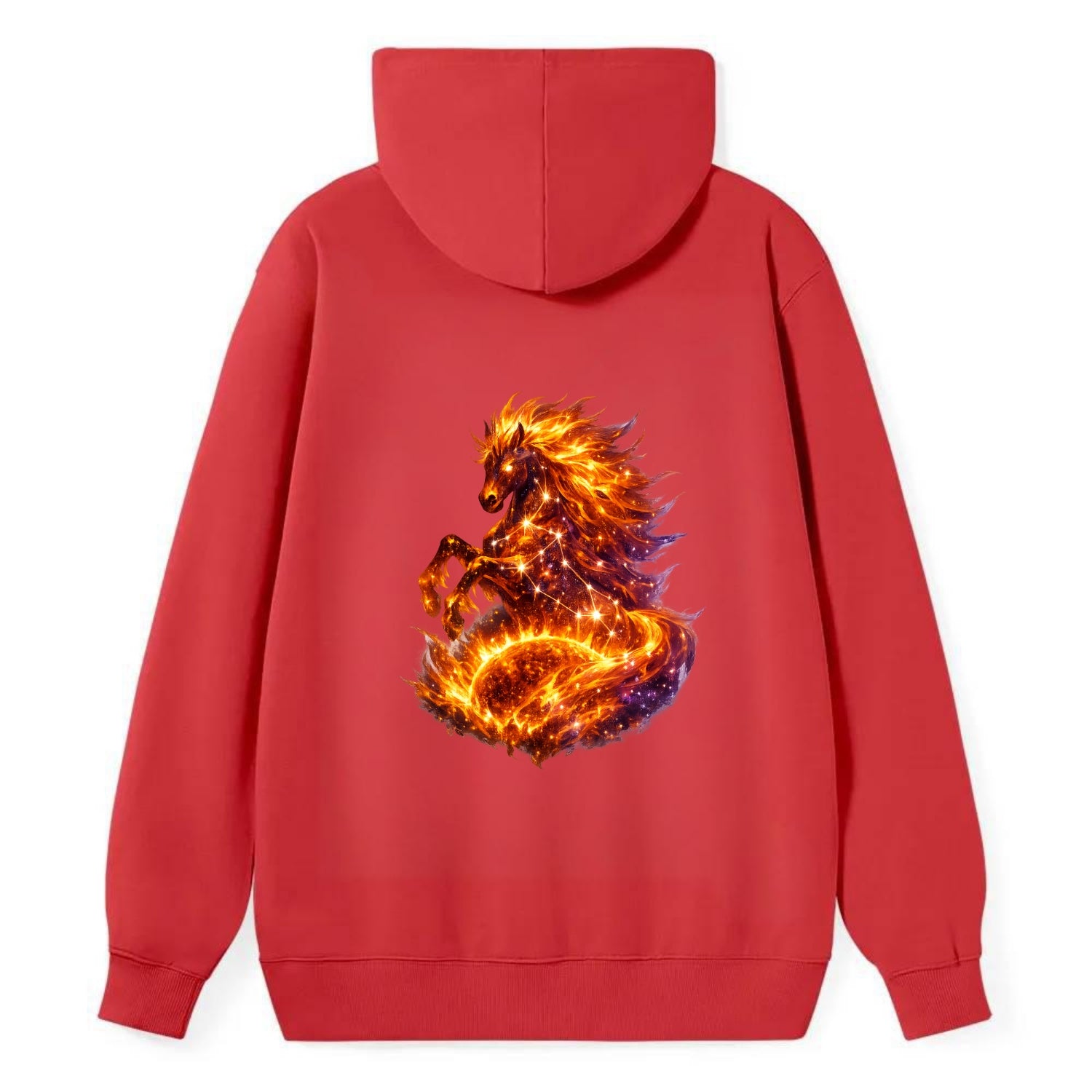 SOLAR FLARE | Horse emerging from the sun | Solar corona mane | Star - Classic Pullover Hoodie - Red