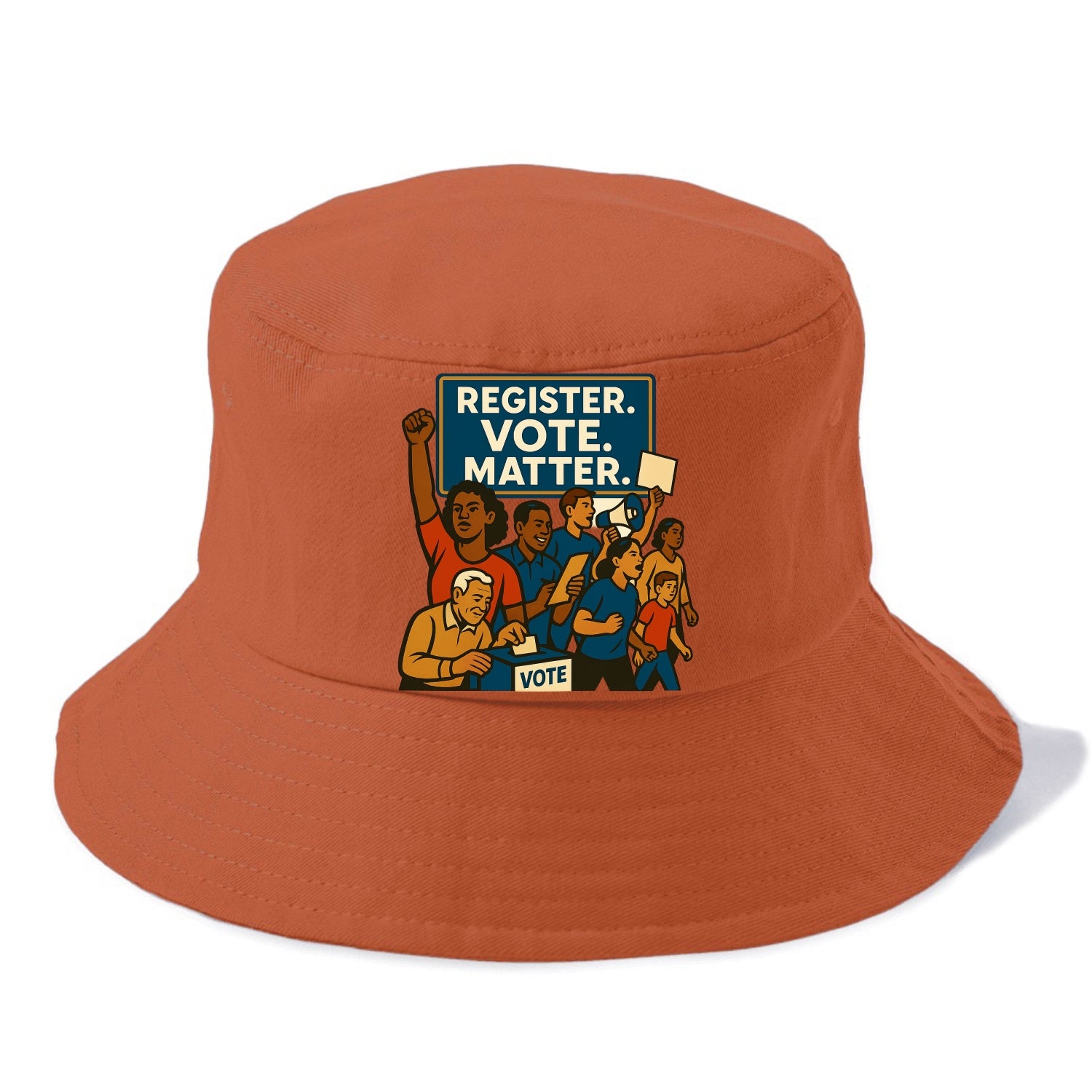 Voter registration drive bringing community together - "Register. Vote. Matter." - - Bucket Hat - Red