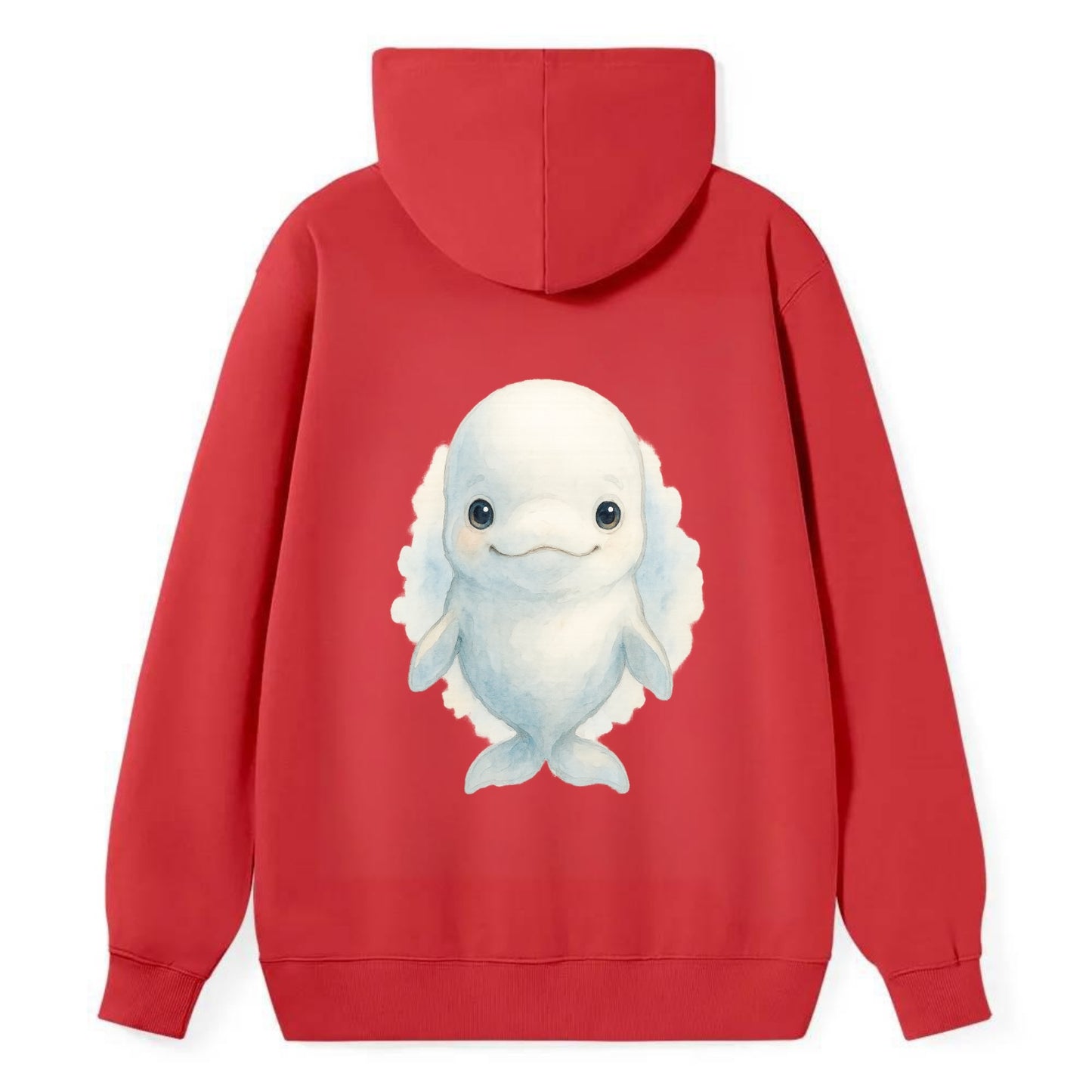 Baby Beluga Whale - pure white, rounded forehead, small eyes with big - Classic Pullover Hoodie - Red