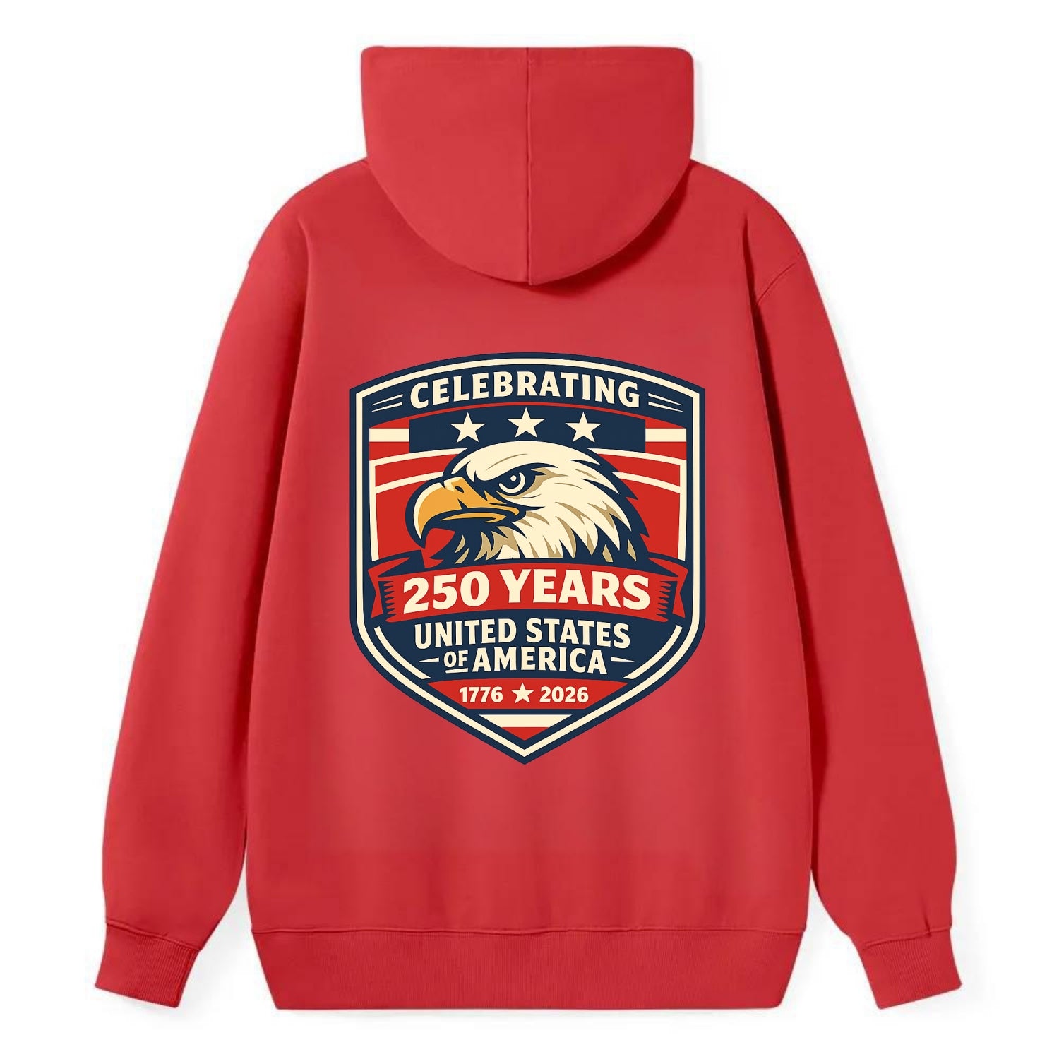 Heritage Eagle Emblem - Classic Pullover Hoodie - Red