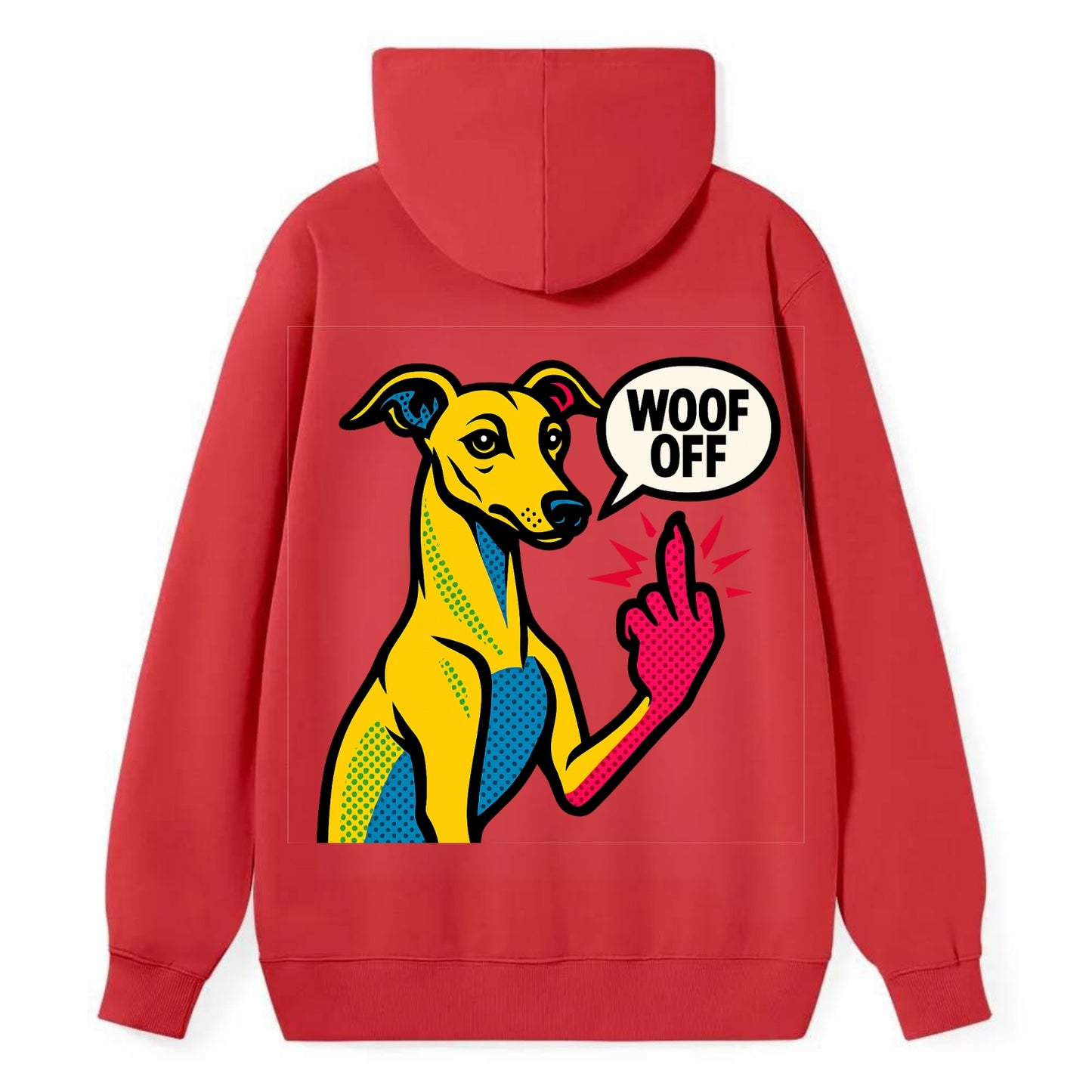 Whippet sleek athletic greyhound-like, elegant long paw giving sass - Classic Pullover Hoodie - Red