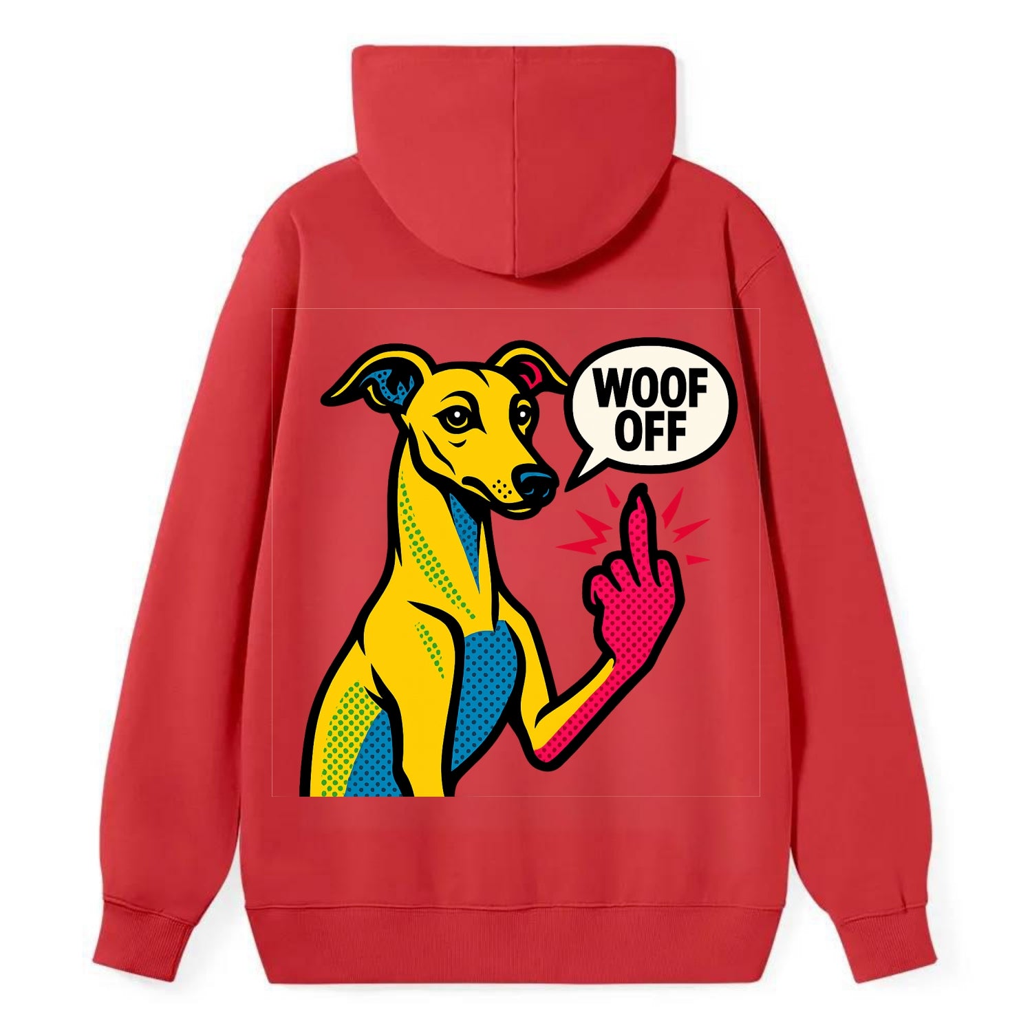 Whippet sleek athletic greyhound-like, elegant long paw giving sass - Classic Pullover Hoodie - Red