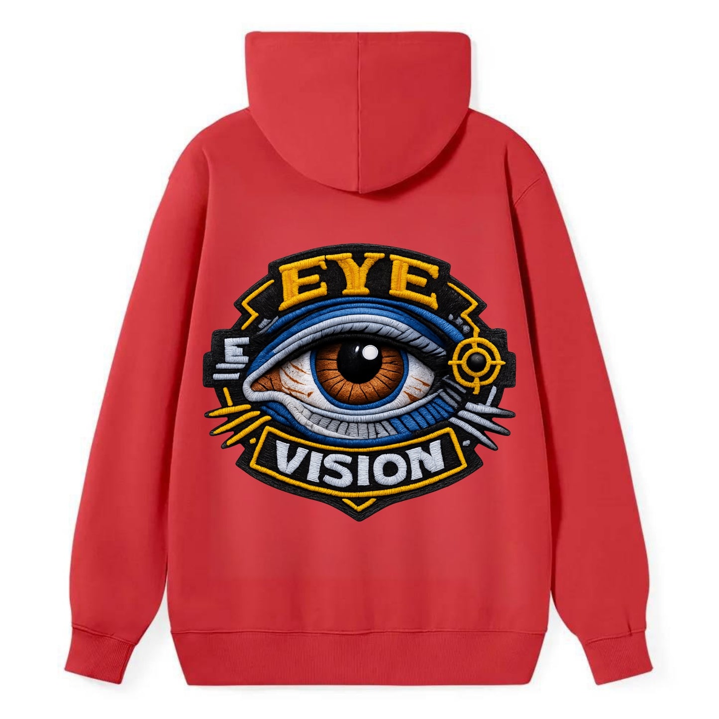 EYE VISION - anatomical eye in blue and brown , optometry - Classic Pullover Hoodie - Red