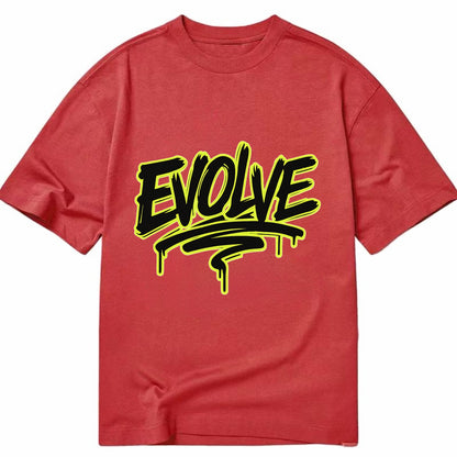 Bold typography design - "EVOLVE" - changing, becoming better - Classic T-shirt - Red