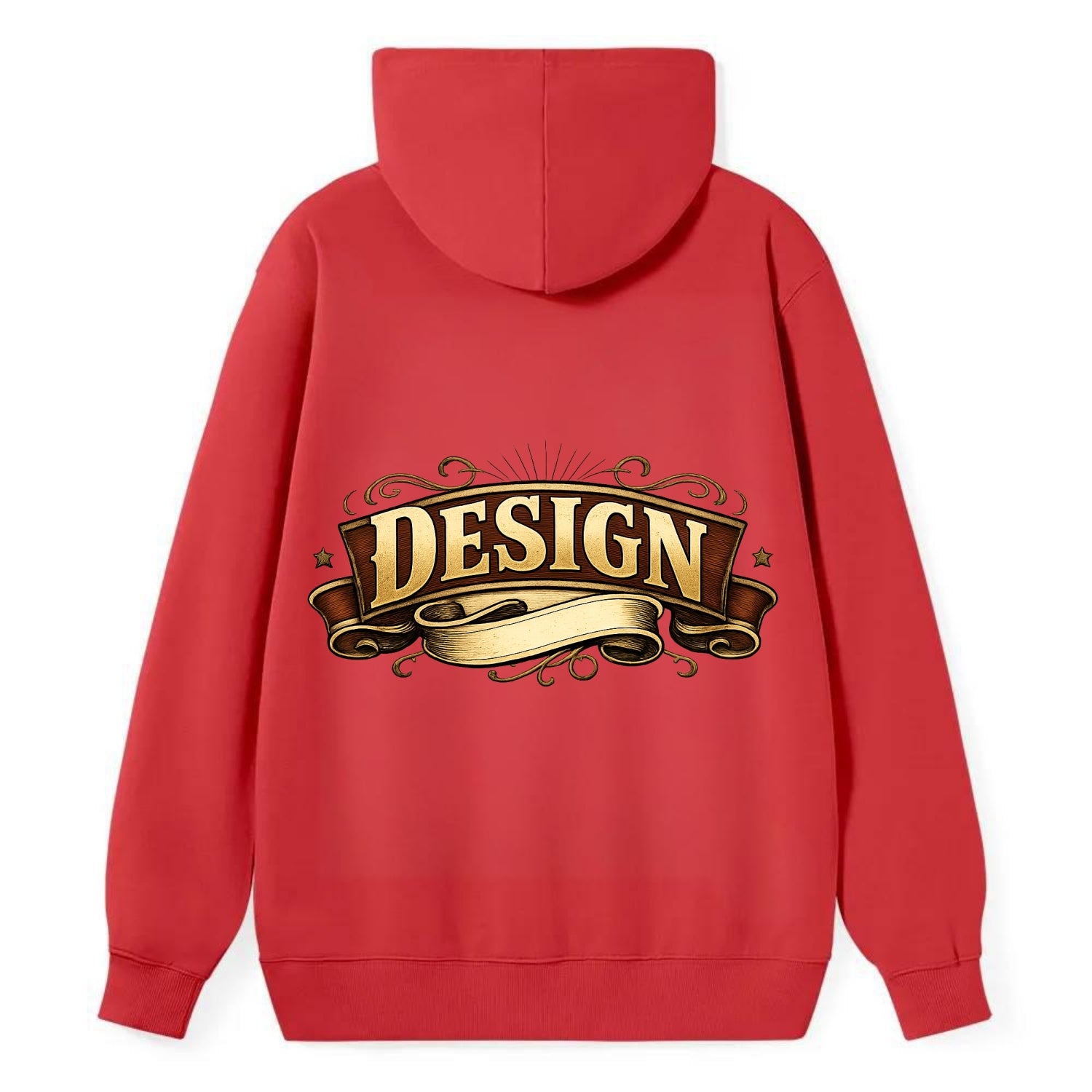 Bold typography design - "DESIGN" - intentional creation, aesthetic - Classic Pullover Hoodie - Red