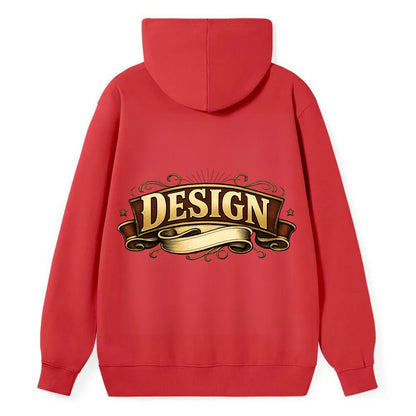 Bold typography design - "DESIGN" - intentional creation, aesthetic - Classic Pullover Hoodie - Red
