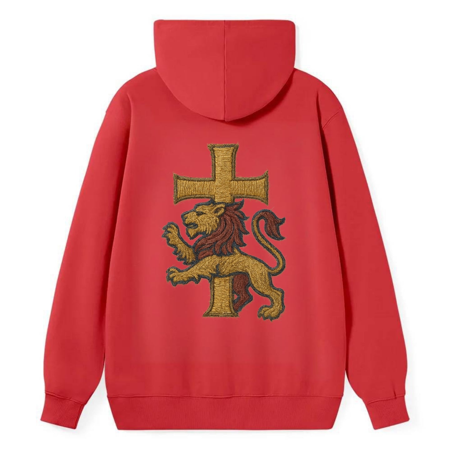 Lion and Cross  - Classic Pullover Hoodie - Red