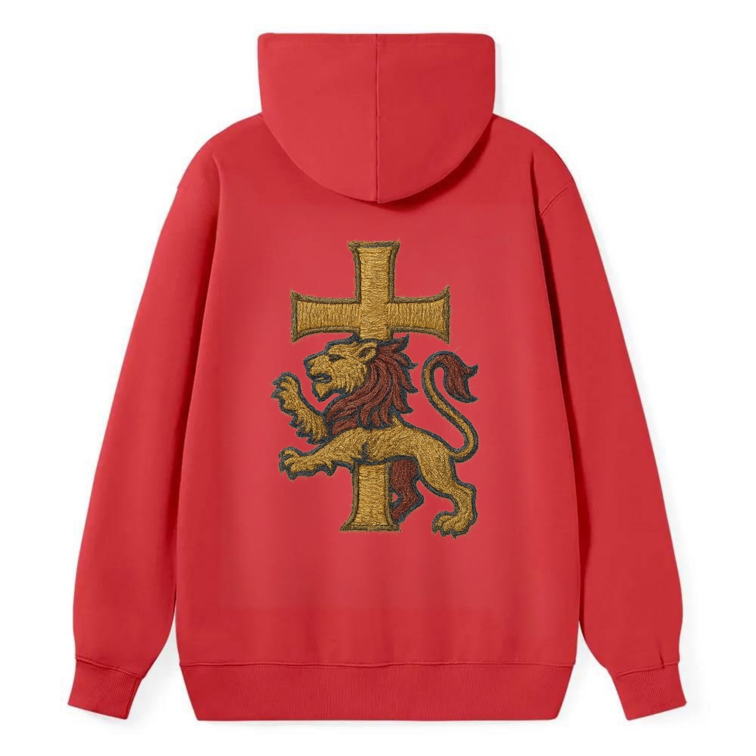 Lion and Cross  - Classic Pullover Hoodie - Red