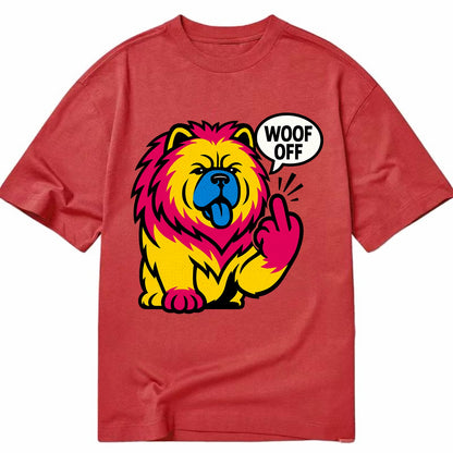 Chow Chow with lion mane and blue-black tongue, fluffy dignified paw up with sass - Classic T-shirt - Red