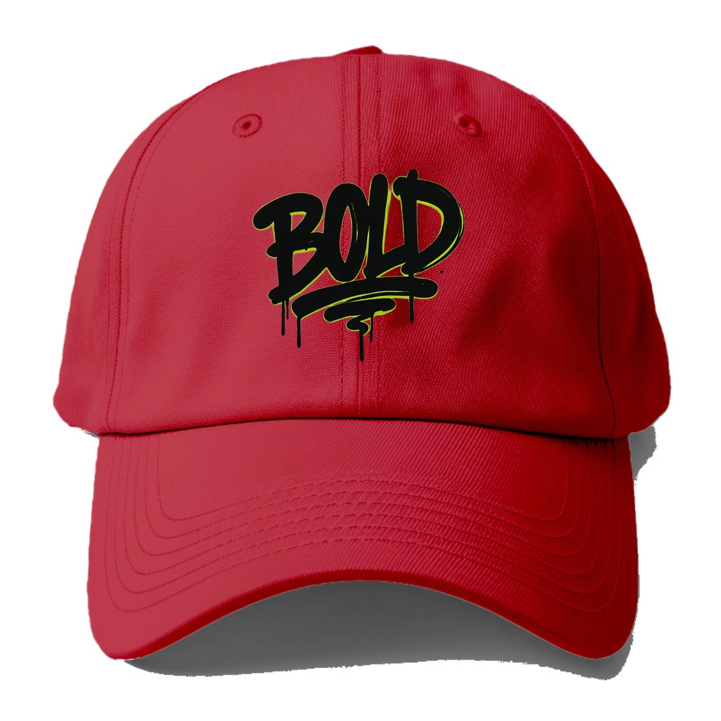 Bold typography design - "BOLD" - courageous, standing out - Baseball Cap - Red