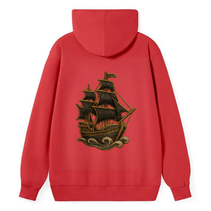Pirate Ship  - Classic Pullover Hoodie - Red