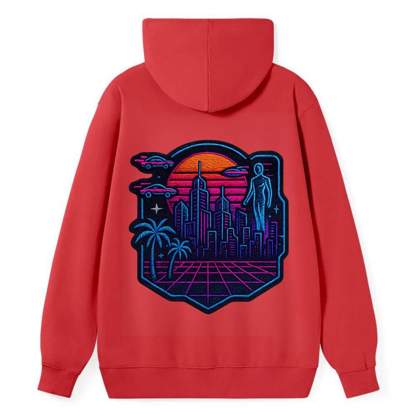 Cyberpunk City - Classic Pullover Hoodie - Red