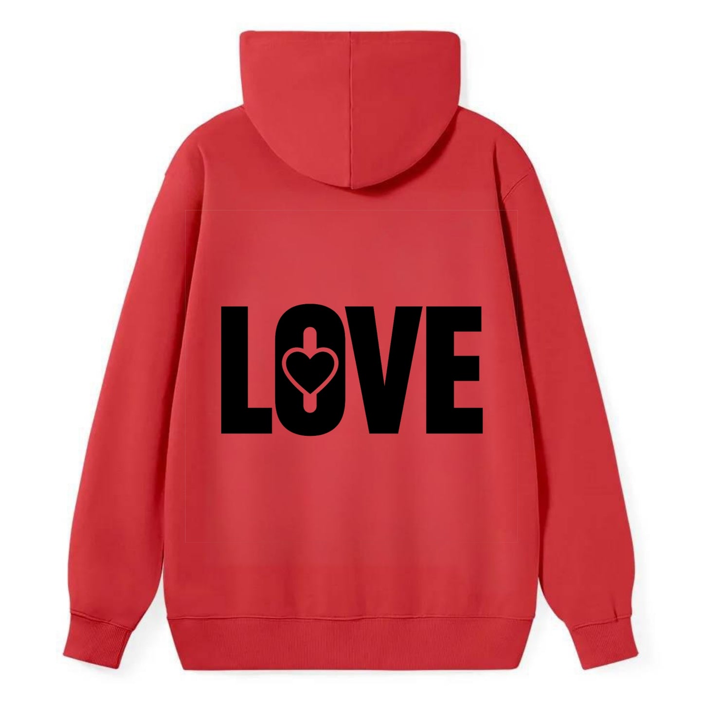 Bold typography design - "LOVE" - universal connection, heart centered - Classic Pullover Hoodie - Red