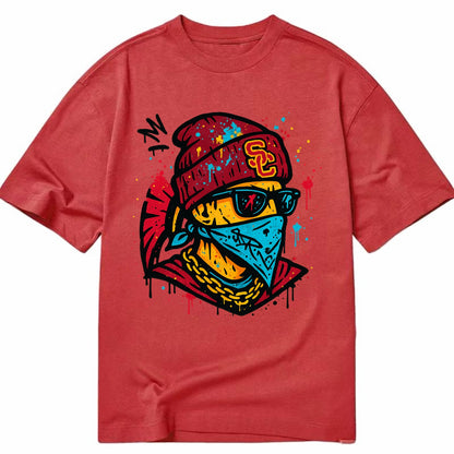 Los Angeles Trojan wearing USC beanie with SC patch - Classic T-shirt - Red