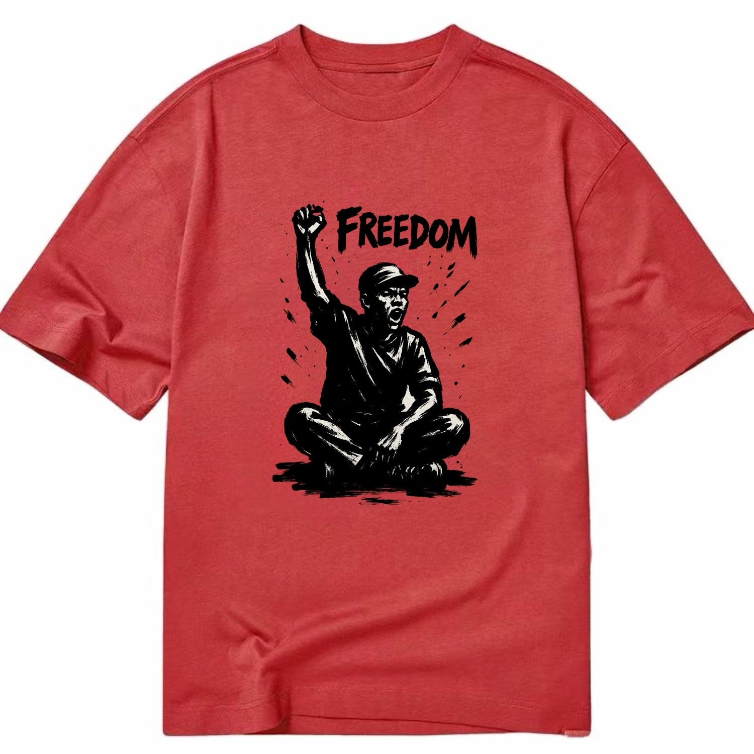 Sit-in protest figure - civil disobedience ink art - Classic T-shirt - Red