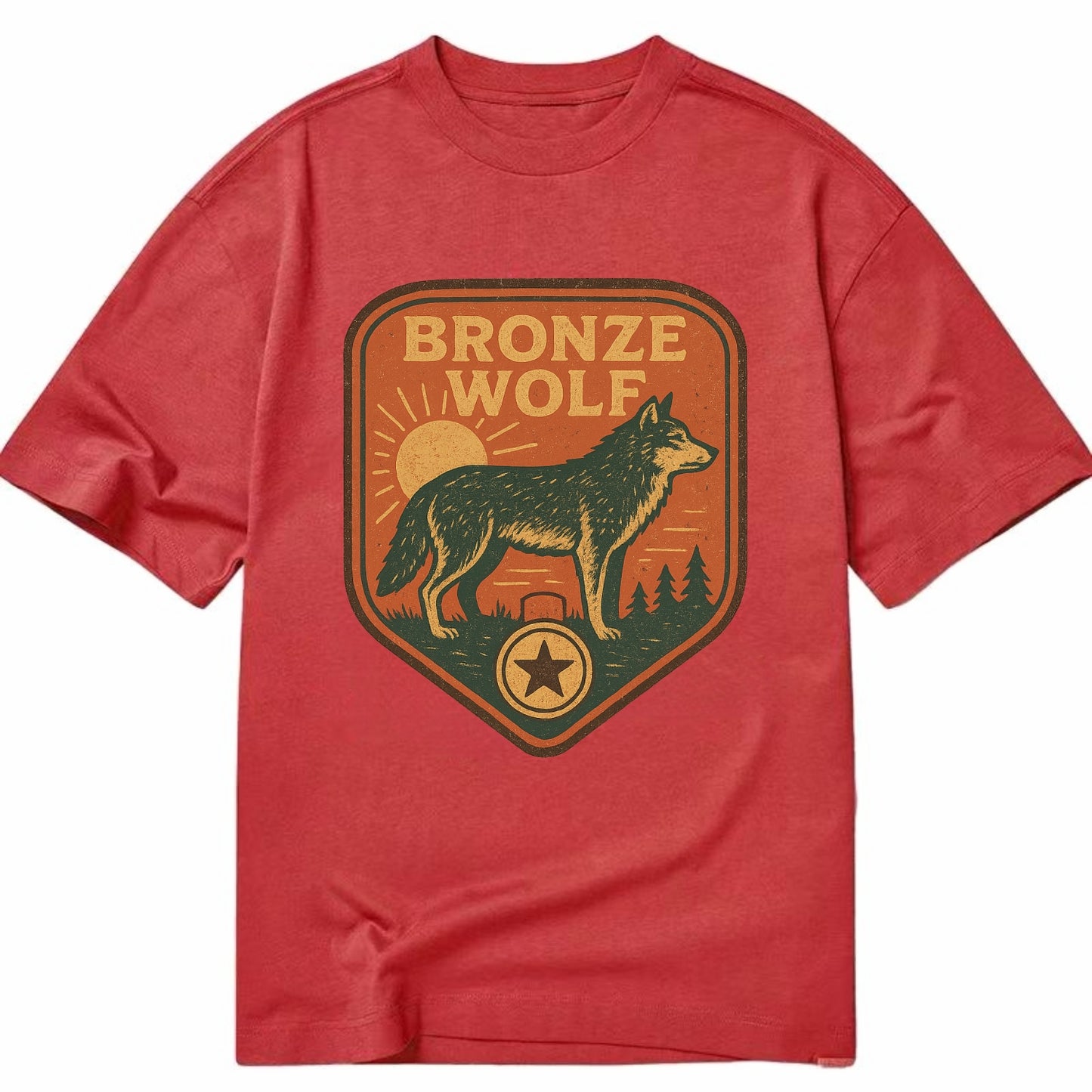 Bronze Wolf Medal  - Classic T-shirt - Red