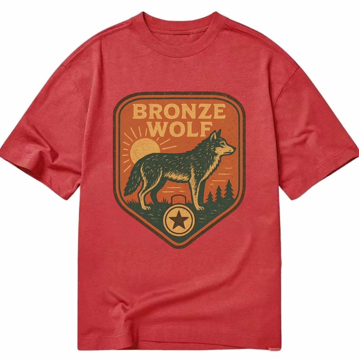 Bronze Wolf Medal  - Classic T-shirt - Red