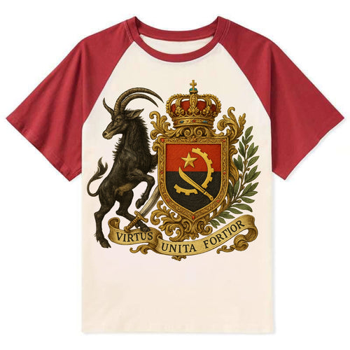 Angola Giant Sable Emblem - Contrast Raglan T-shirt