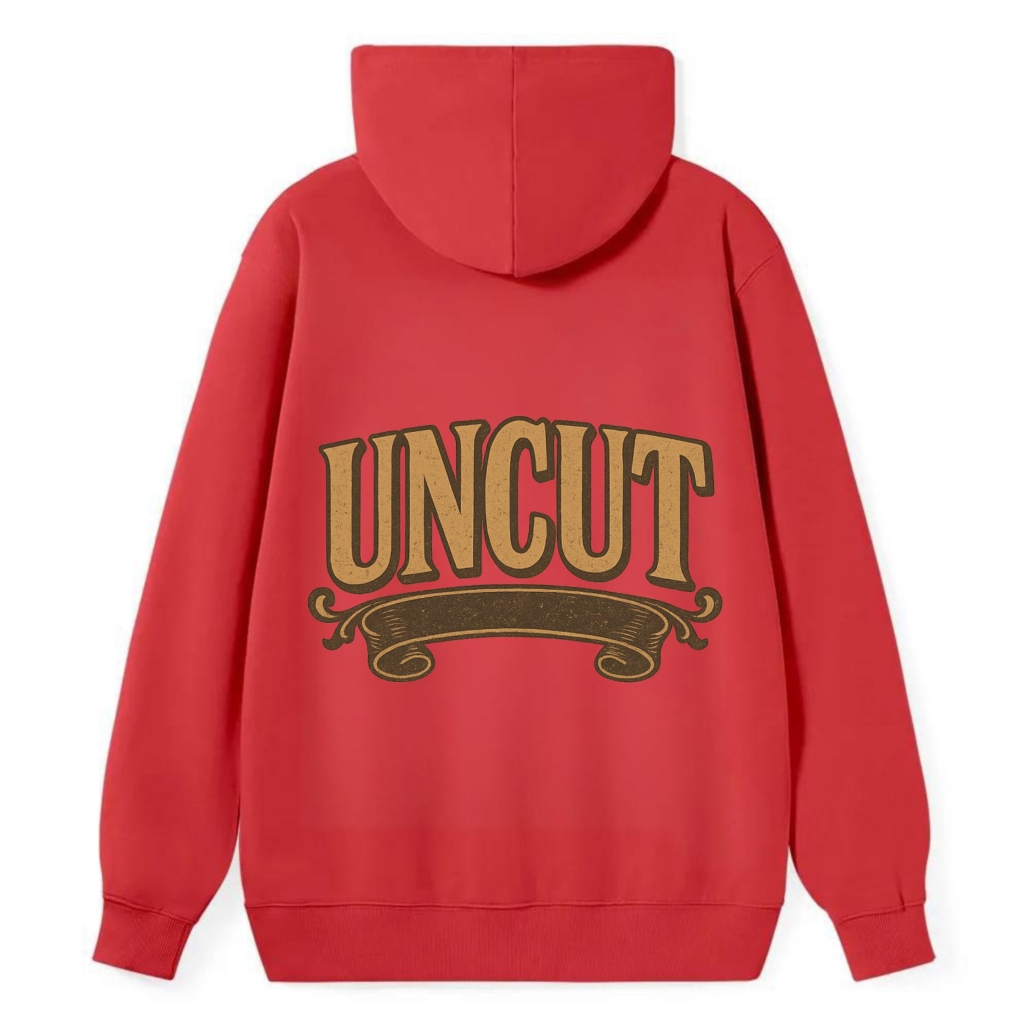 Bold typography design - "UNCUT" - pure, undiluted, authentic - Classic Pullover Hoodie - Red