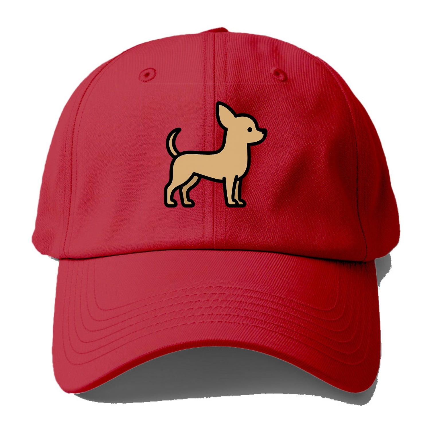 Chihuahua - Tan smooth coat flat side profile - Baseball Cap - Red