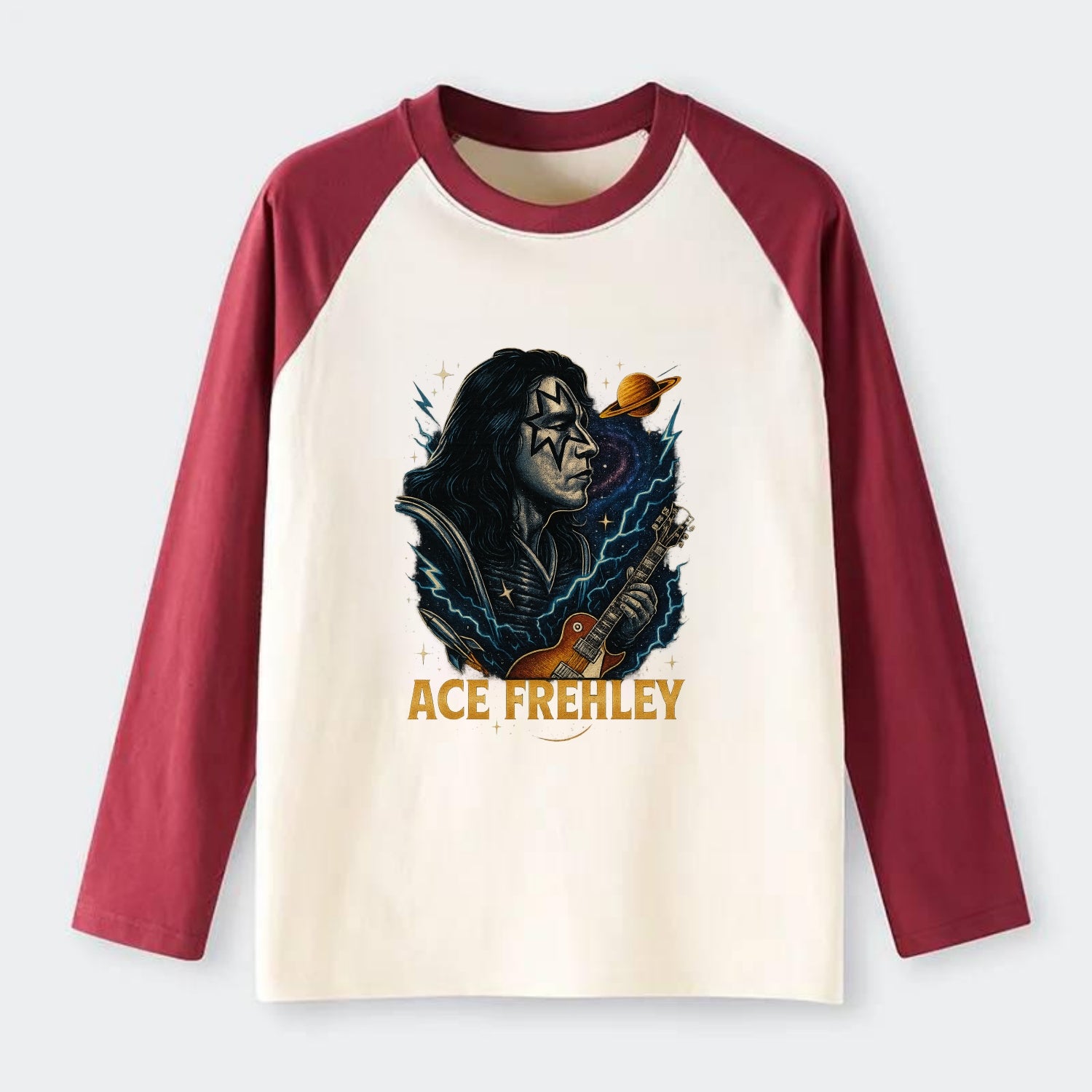 Icon Portrait - Raglan Long Sleeve T-Shirt - Red