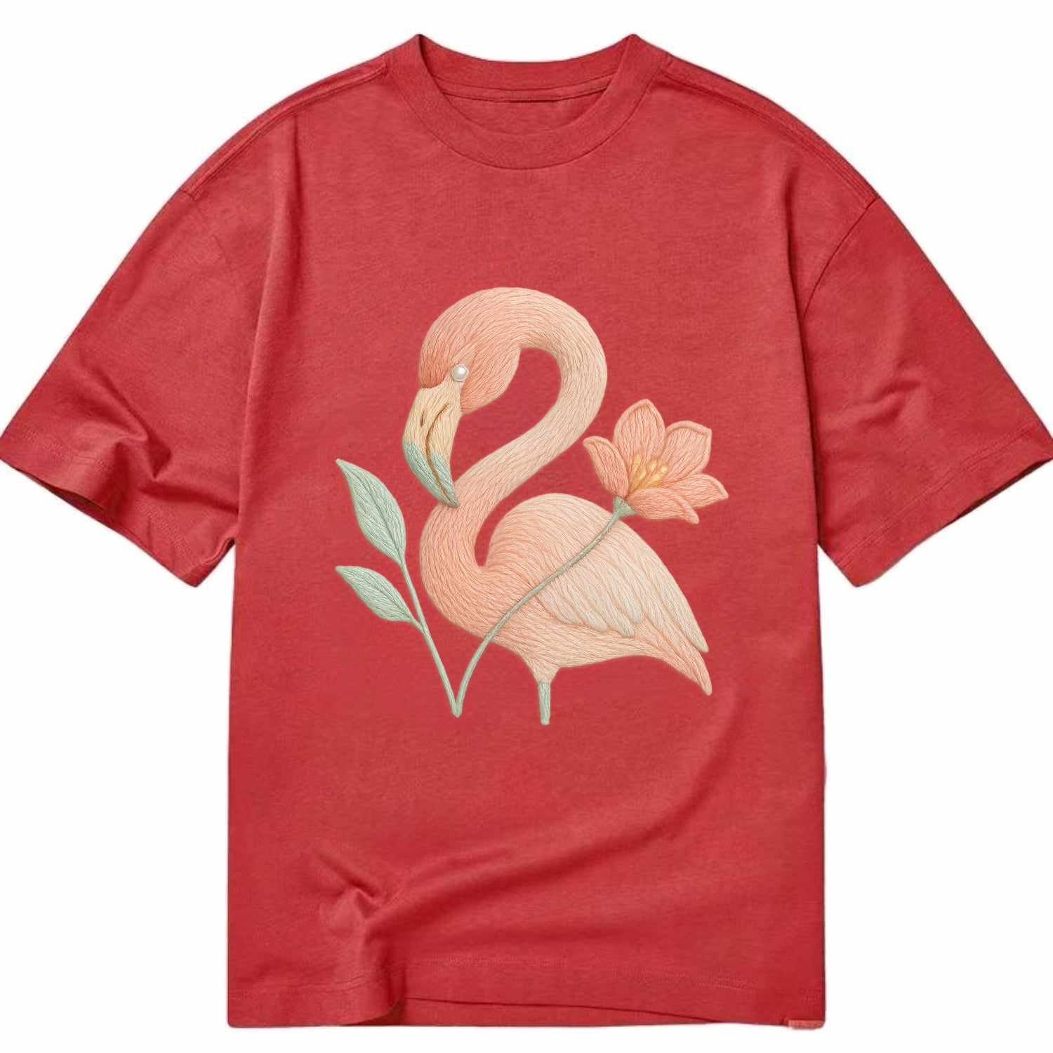 Peach Flamingo - Classic T-shirt - Red