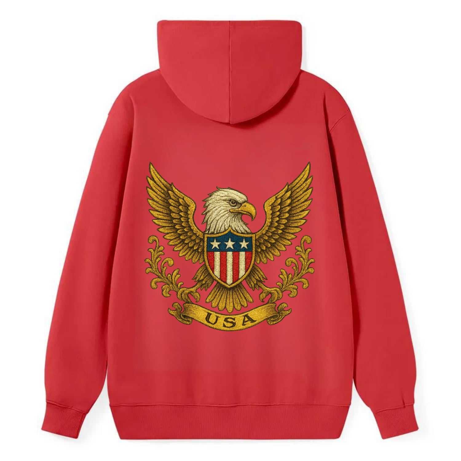 Usa Heritage Eagle 2 - Classic Pullover Hoodie - Red