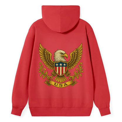 Usa Heritage Eagle 2 - Classic Pullover Hoodie - Red