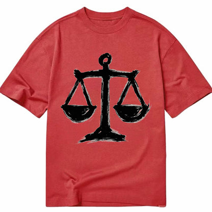 Scales of justice - equality and fairness bold ink style - Classic T-shirt - Red